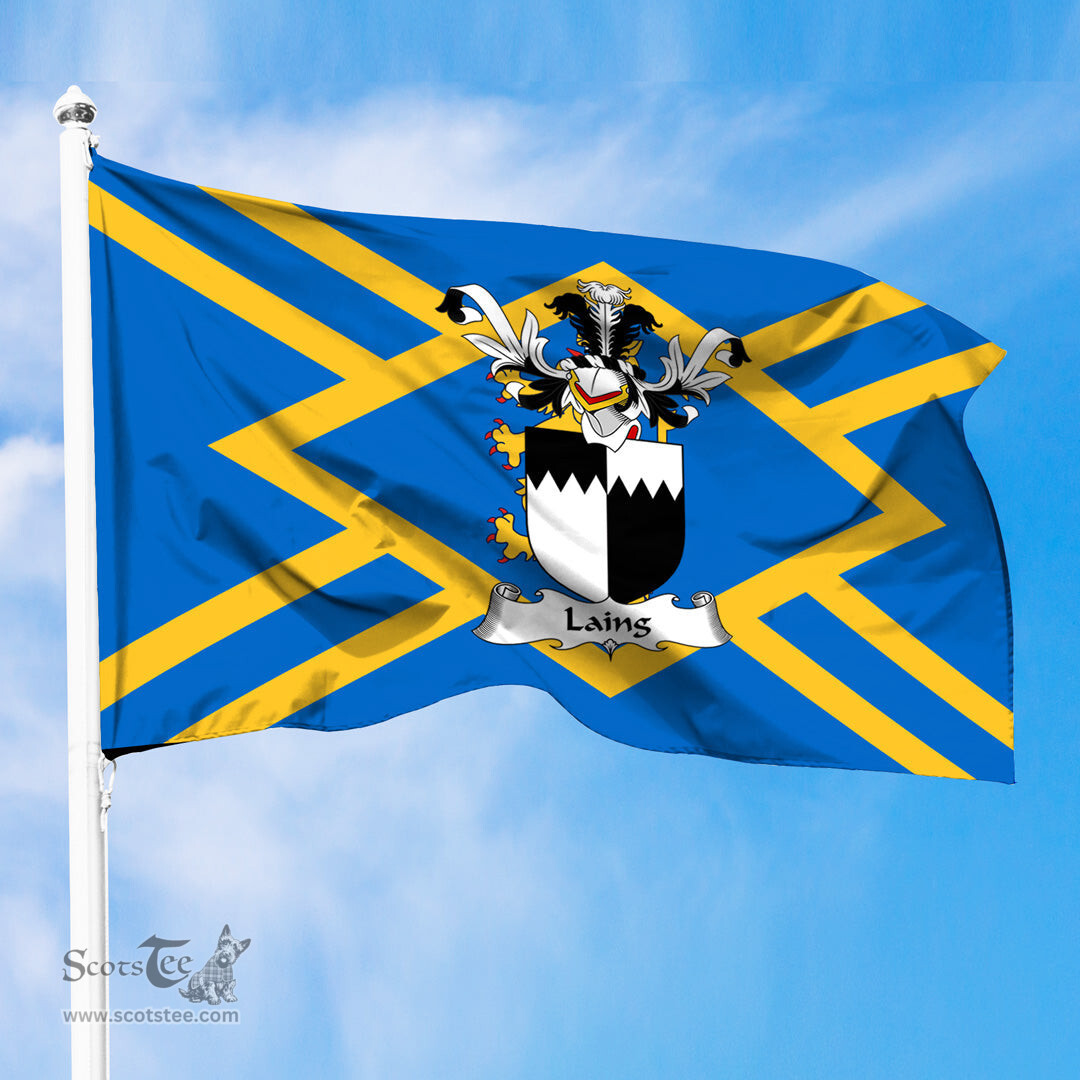 ScotsTee Shop Scottish Laing Coat of Arms in Flag of East Lothian Scotland