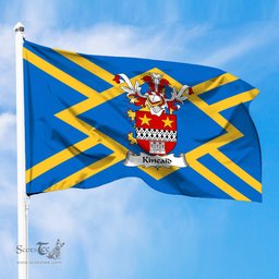 ScotsTee Shop Scottish Kincaid Coat of Arms in Flag of East Lothian Scotland