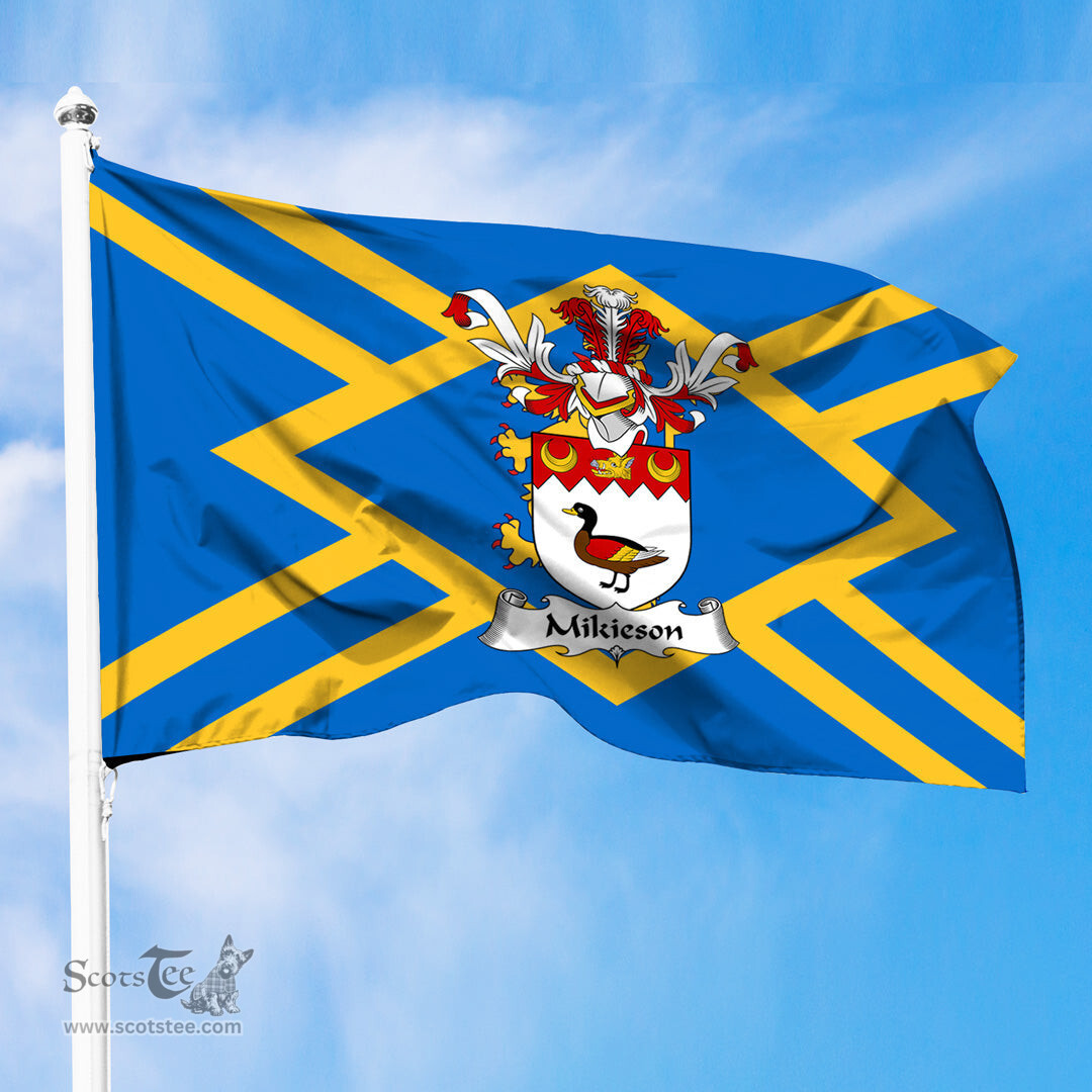 ScotsTee Shop Scottish Mikieson Coat of Arms in Flag of East Lothian Scotland
