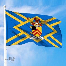 ScotsTee Shop Scottish MacLeish Coat of Arms in Flag of East Lothian Scotland