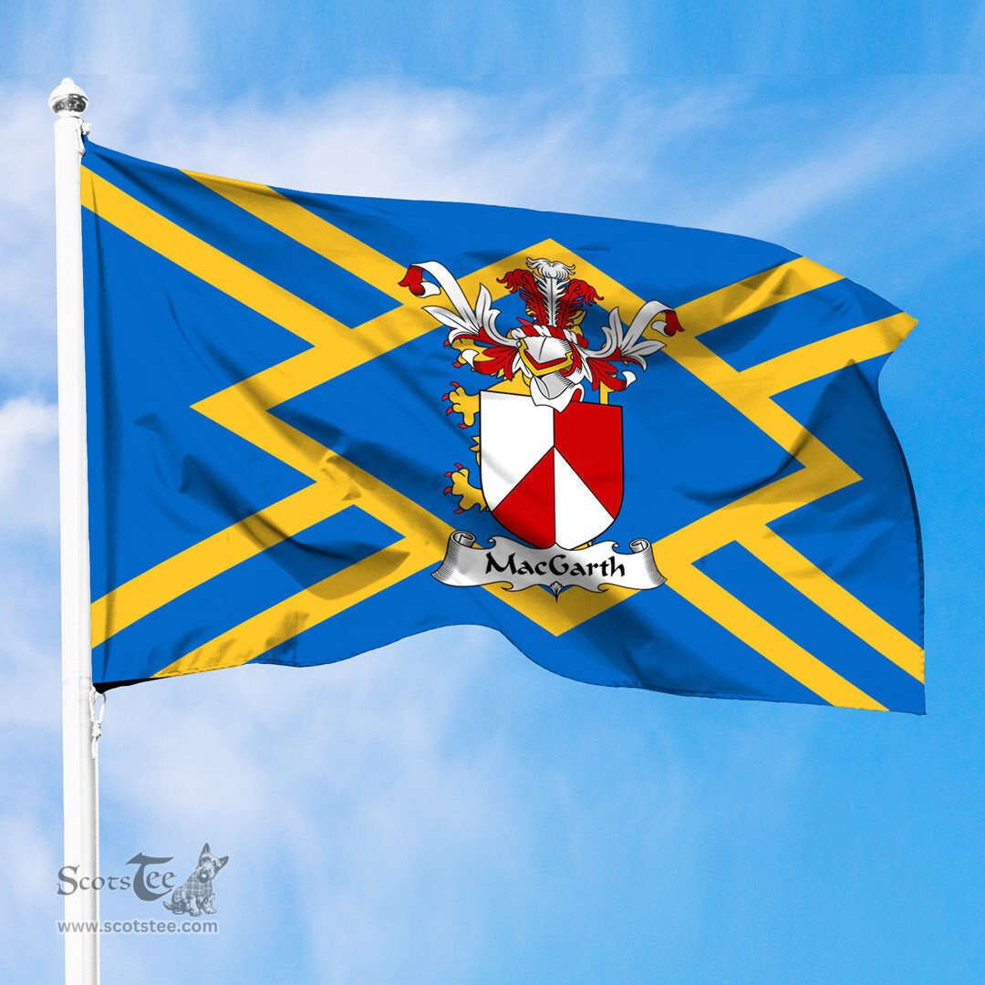 ScotsTee Shop Scottish MacGarth Coat of Arms in Flag of East Lothian Scotland