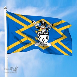 ScotsTee Shop Scottish Ogston Coat of Arms in Flag of East Lothian Scotland