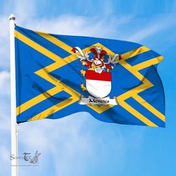 ScotsTee Shop Scottish Menzies Coat of Arms in Flag of East Lothian Scotland