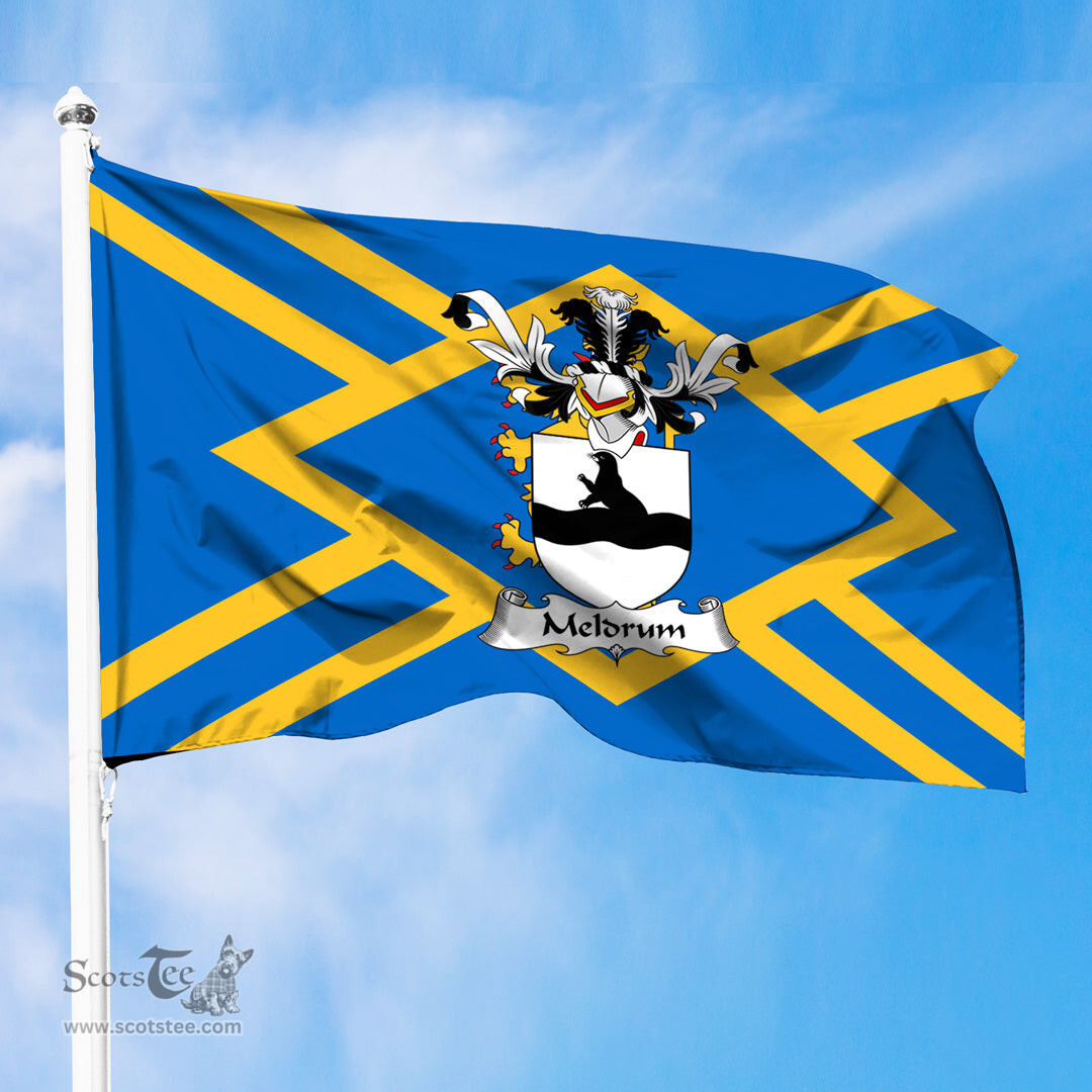 ScotsTee Shop Scottish Meldrum Coat of Arms in Flag of East Lothian Scotland