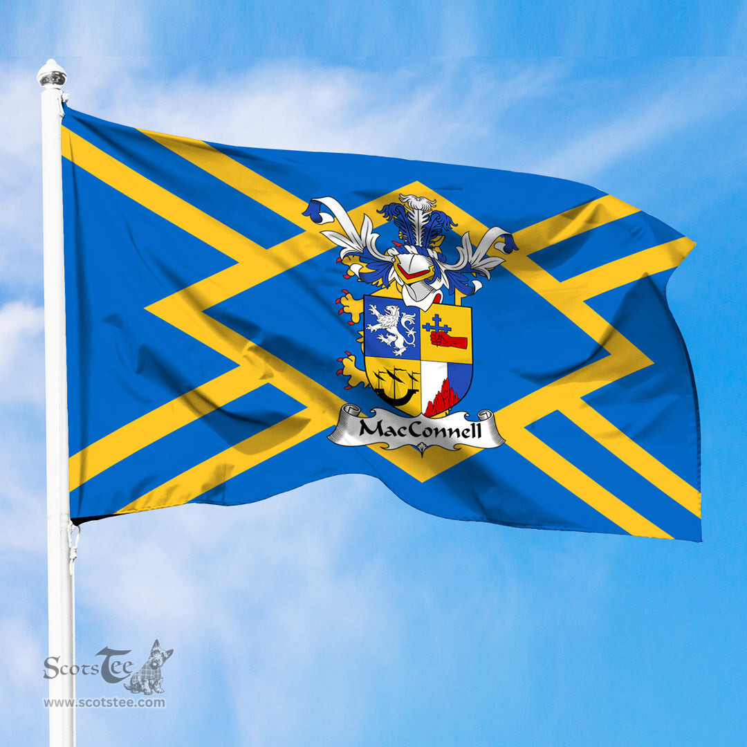 ScotsTee Shop Scottish MacConnell Coat of Arms in Flag of East Lothian Scotland