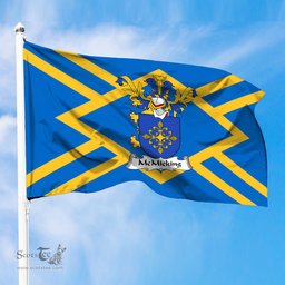 ScotsTee Shop Scottish MacMicking or McMicking Coat of Arms in Flag of East Lothian Scotland