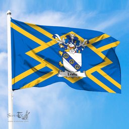 ScotsTee Shop Scottish Leslie Coat of Arms in Flag of East Lothian Scotland