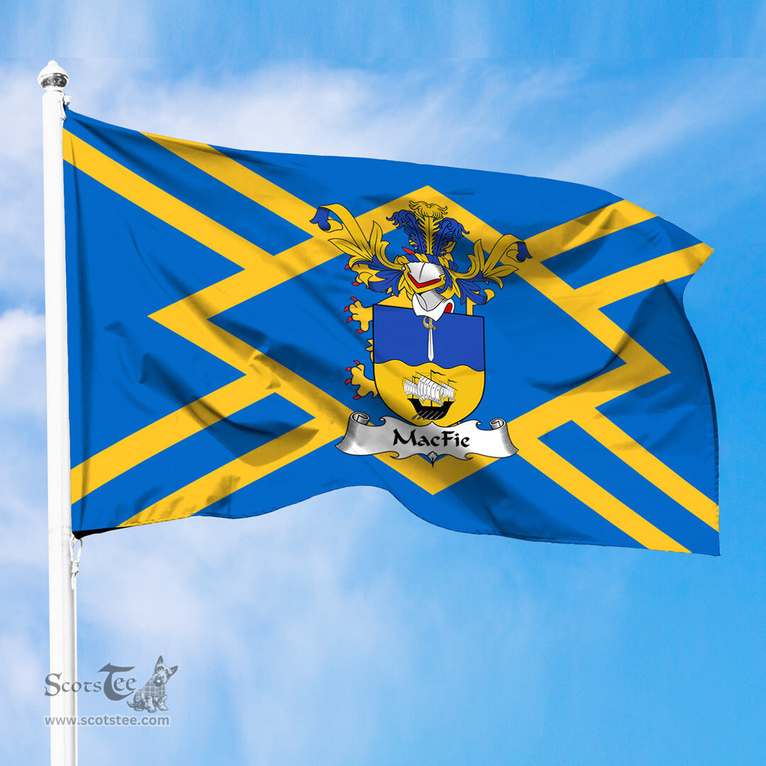ScotsTee Shop Scottish MacFie Coat of Arms in Flag of East Lothian Scotland