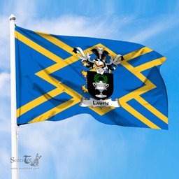 ScotsTee Shop Scottish Laurie or Lawrie Coat of Arms in Flag of East Lothian Scotland