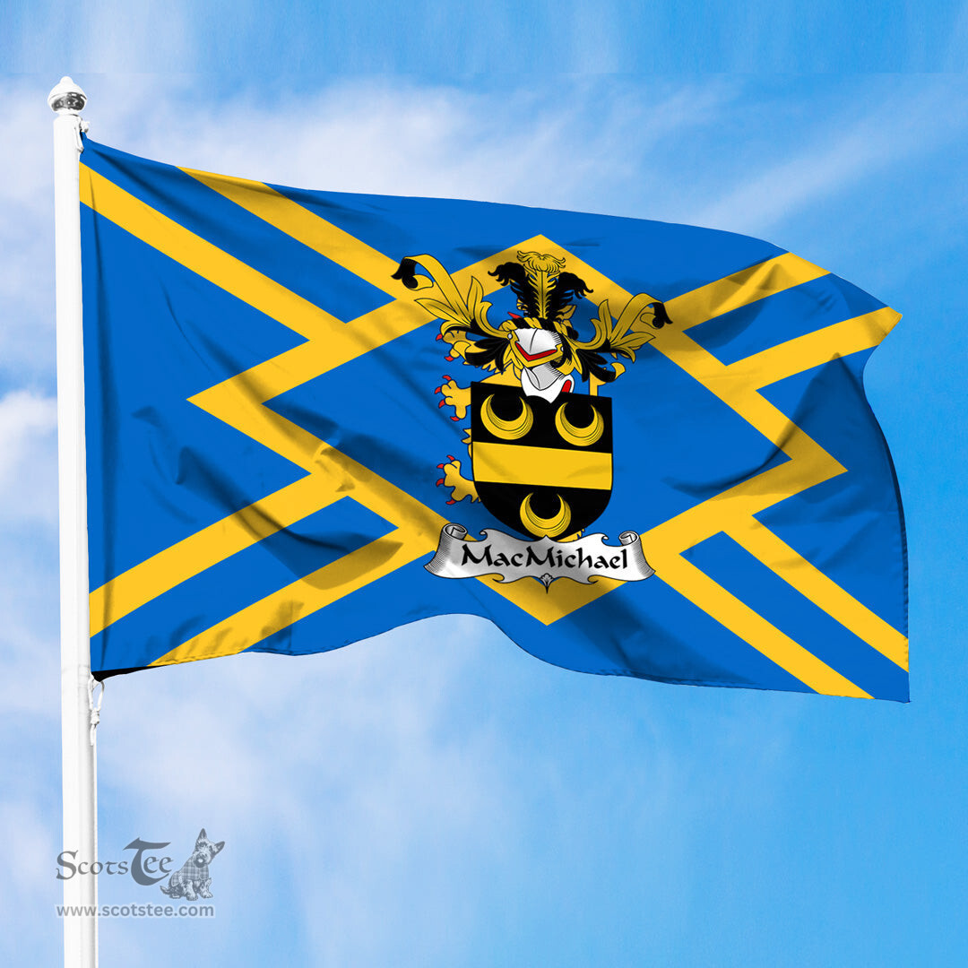 ScotsTee Shop Scottish MacMichael Coat of Arms in Flag of East Lothian Scotland
