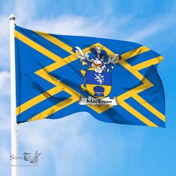 ScotsTee Shop Scottish MacEwan Coat of Arms in Flag of East Lothian Scotland
