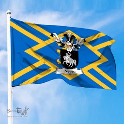 ScotsTee Shop Scottish Nevoy Coat of Arms in Flag of East Lothian Scotland