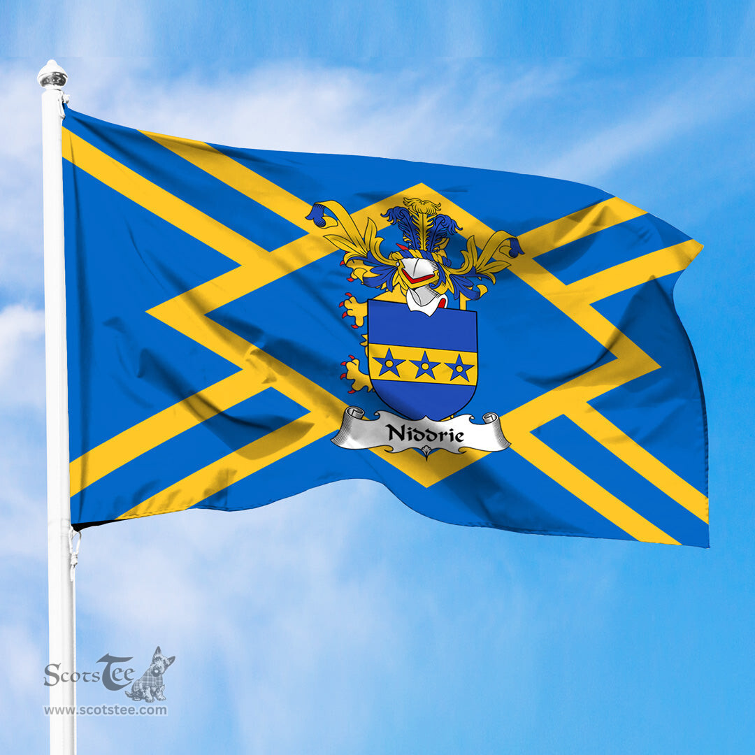 ScotsTee Shop Scottish Niddrie Coat of Arms in Flag of East Lothian Scotland