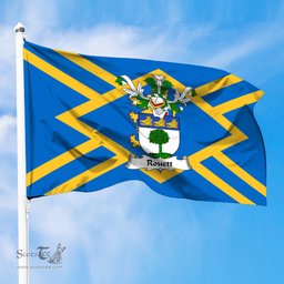 ScotsTee Shop Scottish Rouett Coat of Arms in Flag of East Lothian Scotland