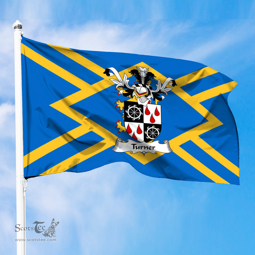 ScotsTee Shop Scottish Turner Coat of Arms in Flag of East Lothian Scotland