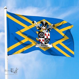 ScotsTee Shop Scottish Turner Coat of Arms in Flag of East Lothian Scotland
