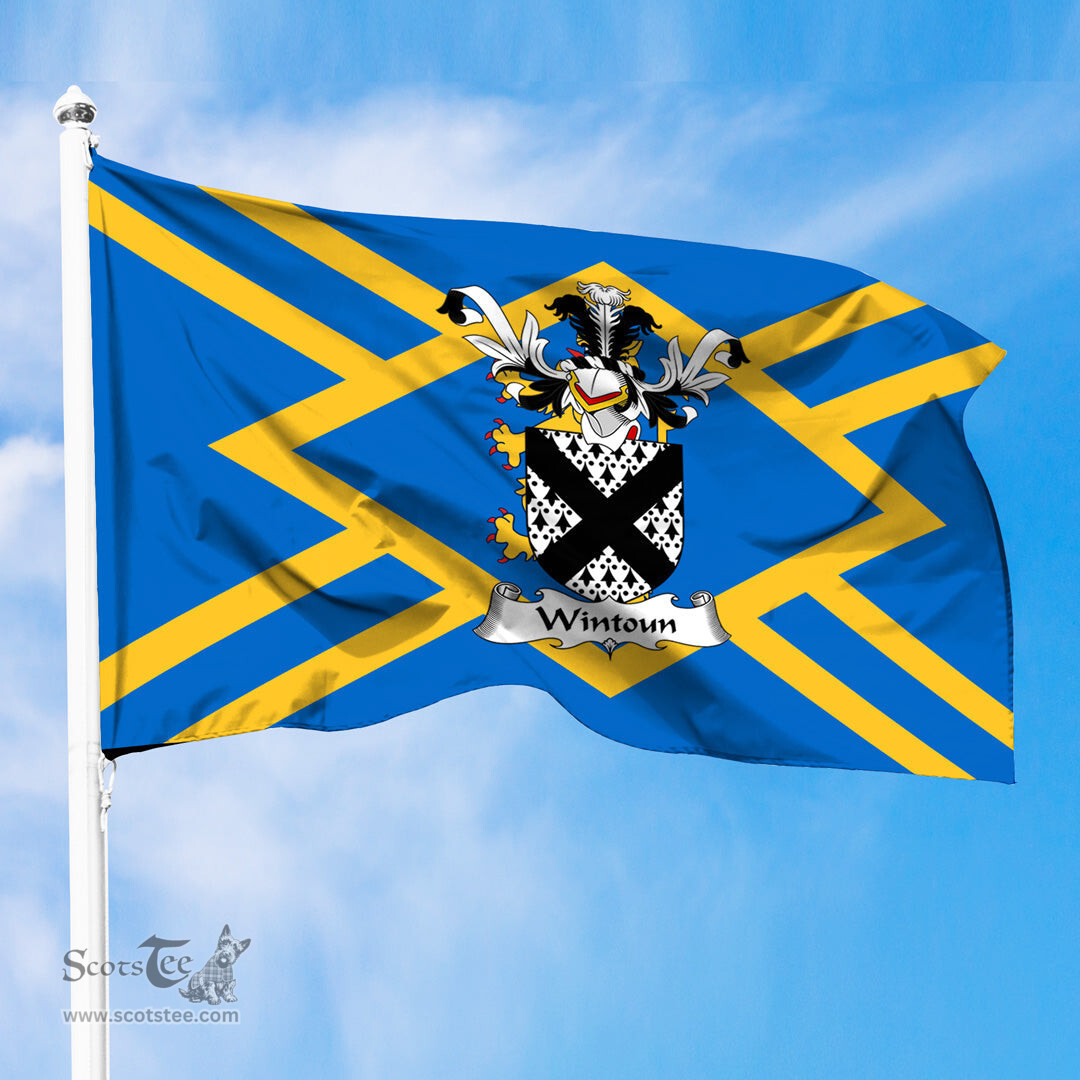 ScotsTee Shop Scottish Wintoun Coat of Arms in Flag of East Lothian Scotland