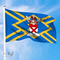 ScotsTee Shop Scottish Tait Coat of Arms in Flag of East Lothian Scotland