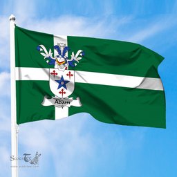 ScotsTee Shop Scottish Adam Coat of Arms in Isle of Barra Flag
