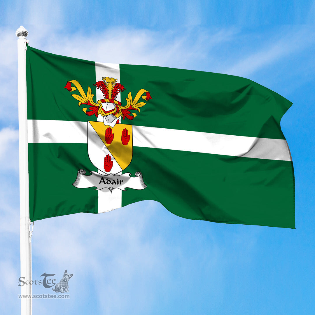ScotsTee Shop Scottish Adair Coat of Arms in Isle of Barra Flag