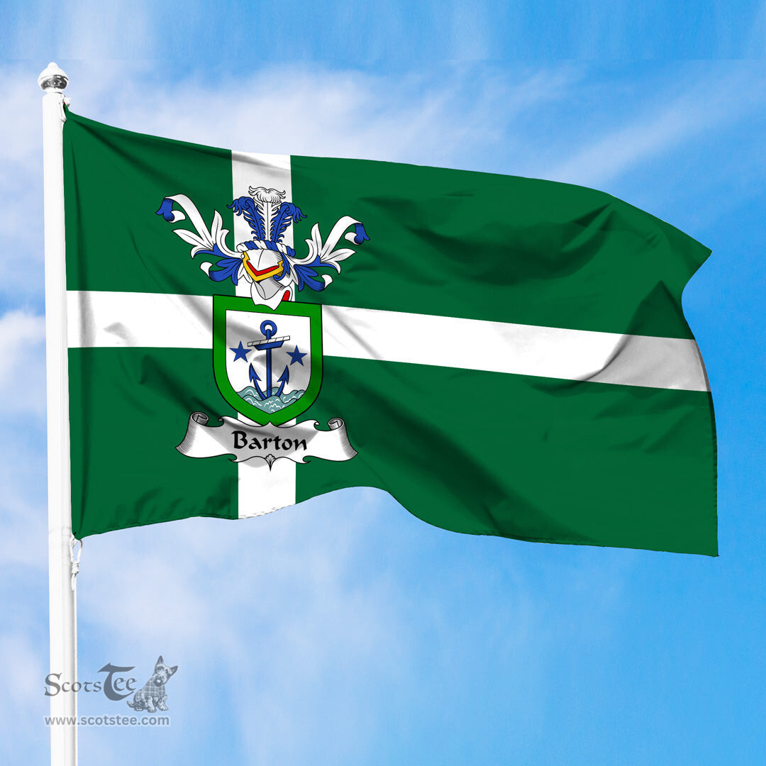 ScotsTee Shop Scottish Barton Coat of Arms in Isle of Barra Flag