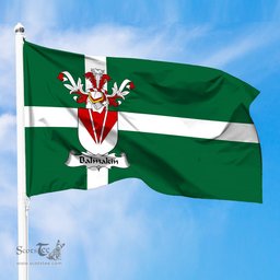 ScotsTee Shop Scottish Balmakin Coat of Arms in Isle of Barra Flag