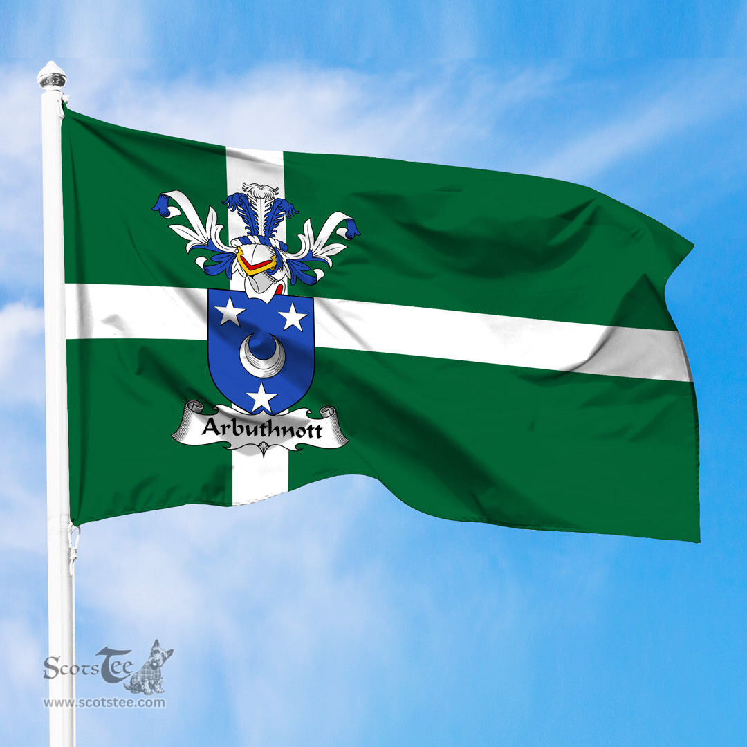 ScotsTee Shop Scottish Arbuthnott Coat of Arms in Isle of Barra Flag