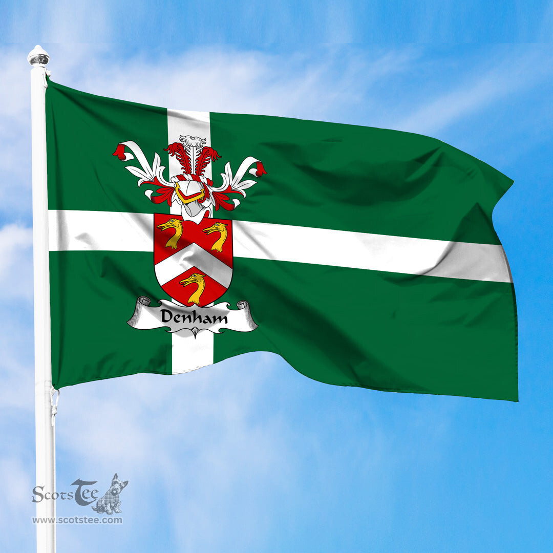 ScotsTee Shop Scottish Denham Coat of Arms in Isle of Barra Flag