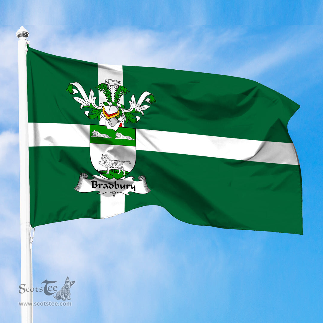 ScotsTee Shop Scottish Bradbury Coat of Arms in Isle of Barra Flag