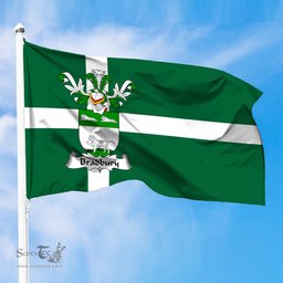 ScotsTee Shop Scottish Bradbury Coat of Arms in Isle of Barra Flag