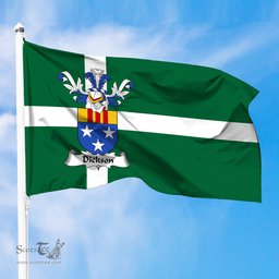 ScotsTee Shop Scottish Dickson Coat of Arms in Isle of Barra Flag