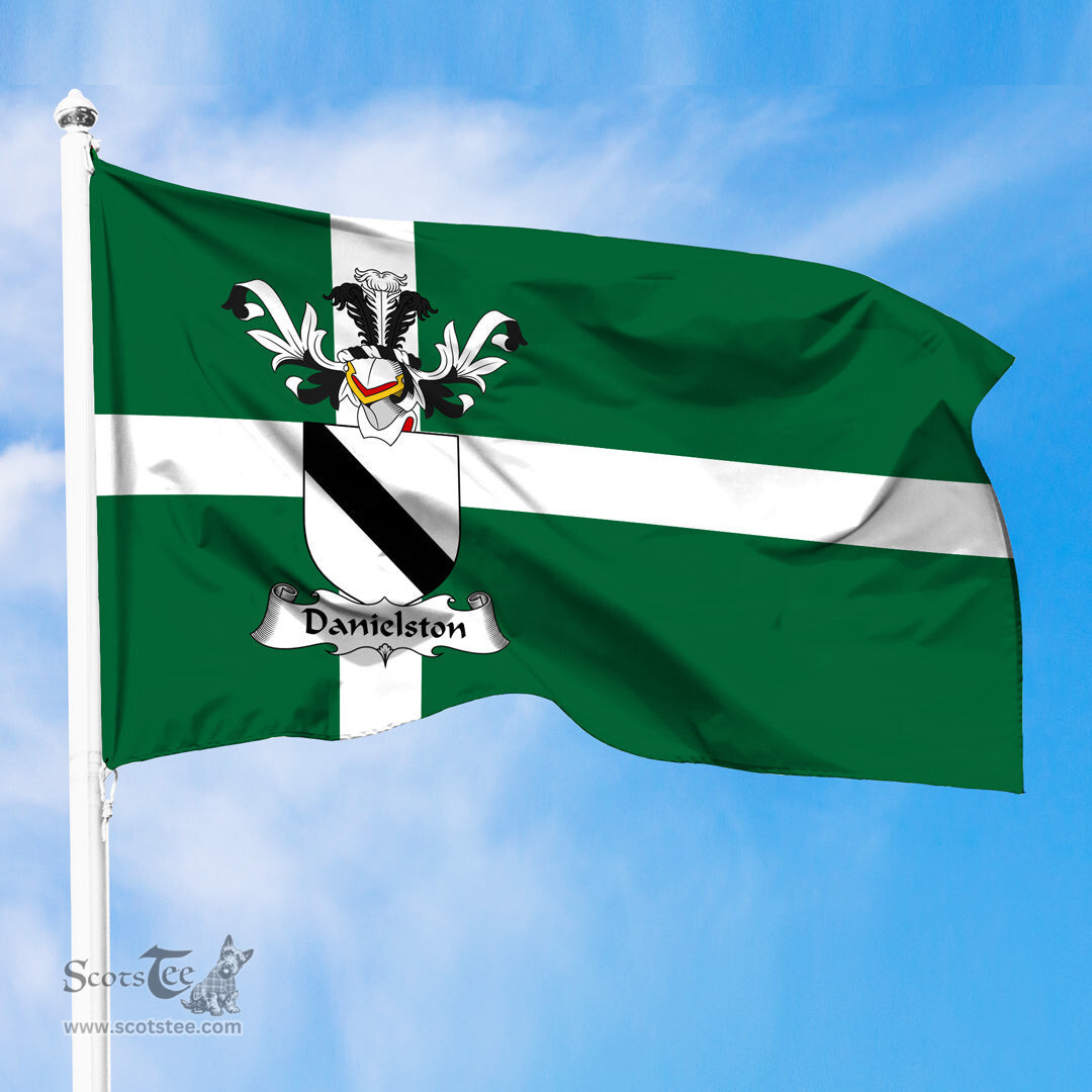 ScotsTee Shop Scottish Danielston Coat of Arms in Isle of Barra Flag