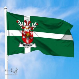 ScotsTee Shop Scottish Brander Coat of Arms in Isle of Barra Flag