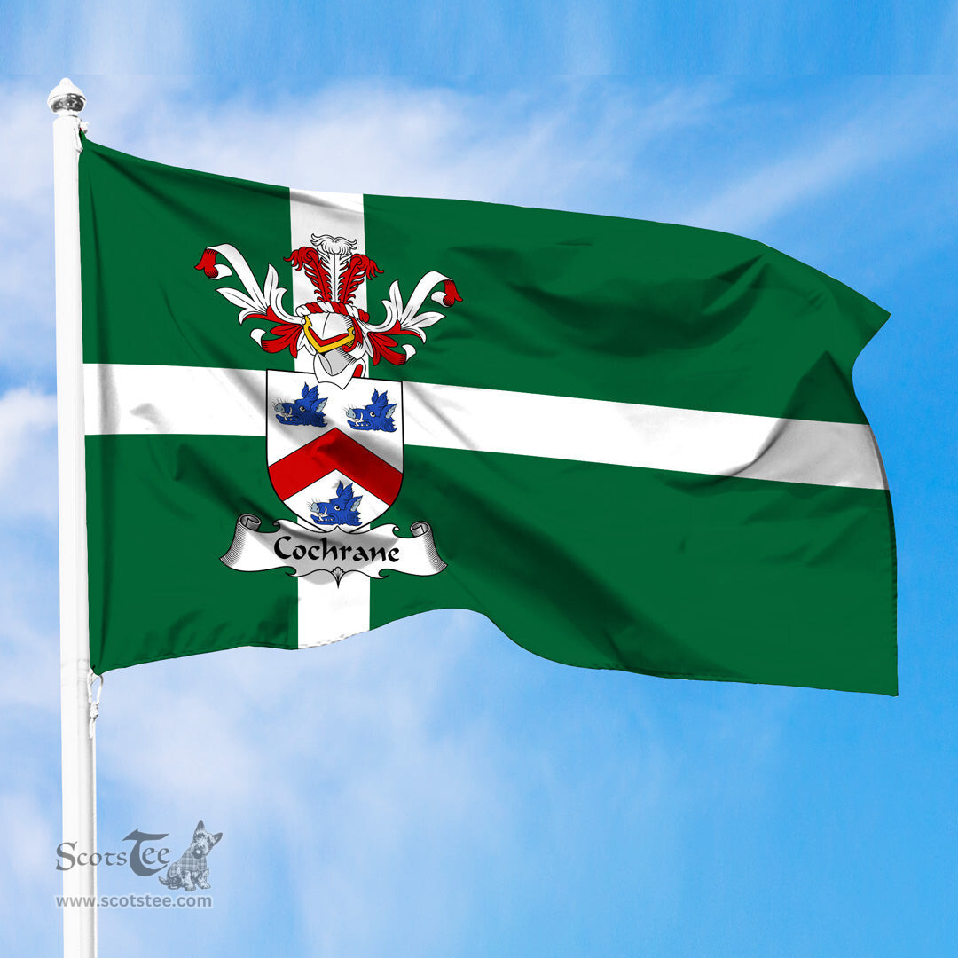 ScotsTee Shop Scottish Cochrane Coat of Arms in Isle of Barra Flag