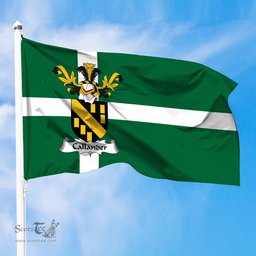 ScotsTee Shop Scottish Callander Coat of Arms in Isle of Barra Flag