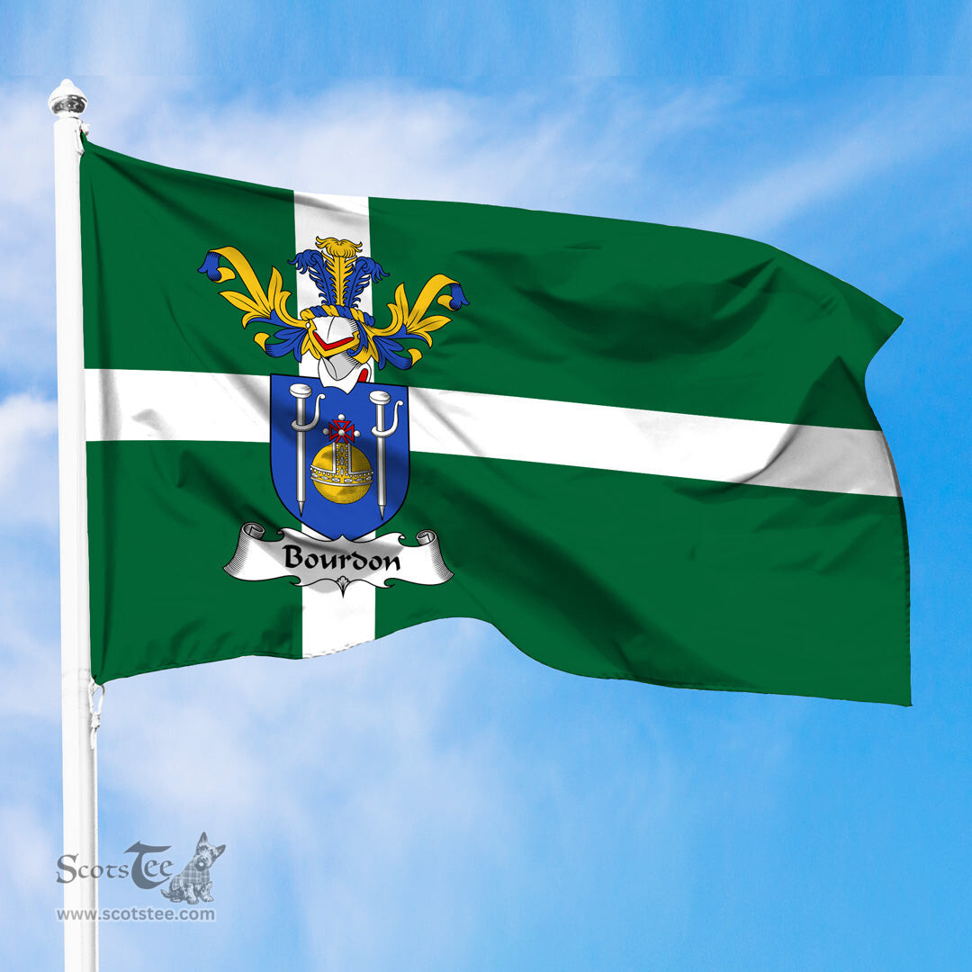 ScotsTee Shop Scottish Bourdon Coat of Arms in Isle of Barra Flag