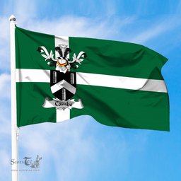 ScotsTee Shop Scottish Combe Coat of Arms in Isle of Barra Flag