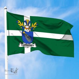 ScotsTee Shop Scottish Cartwright Coat of Arms in Isle of Barra Flag