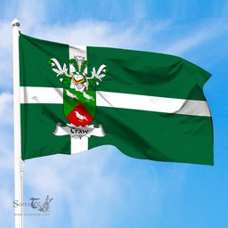 ScotsTee Shop Scottish Craw or Crow Coat of Arms in Isle of Barra Flag