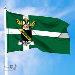 ScotsTee Shop Scottish Kinnear Coat of Arms in Isle of Barra Flag