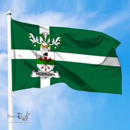 ScotsTee Shop Scottish Hutcheson Coat of Arms in Isle of Barra Flag