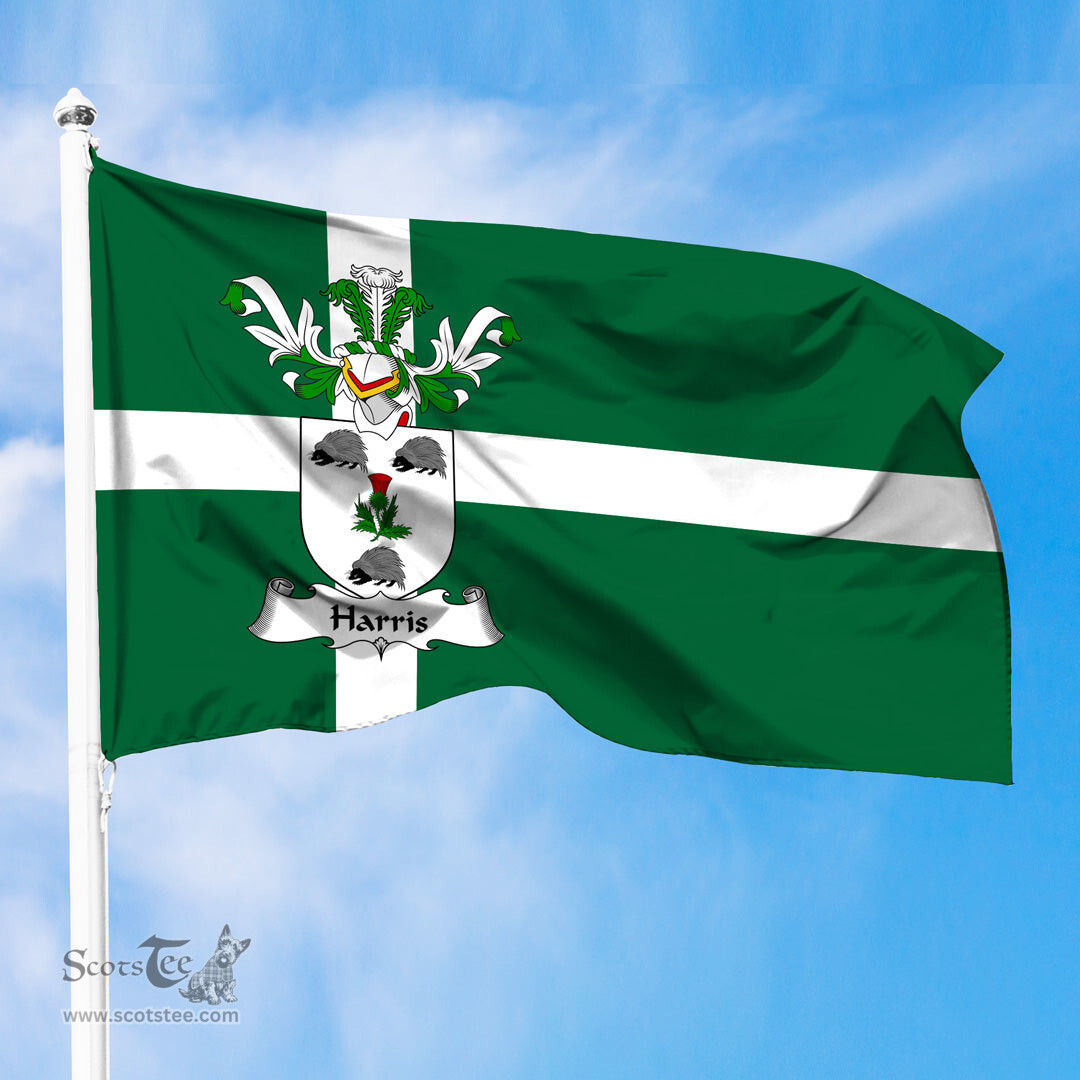 ScotsTee Shop Scottish Harris Coat of Arms in Isle of Barra Flag