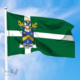 ScotsTee Shop Scottish Gilmour Coat of Arms in Isle of Barra Flag