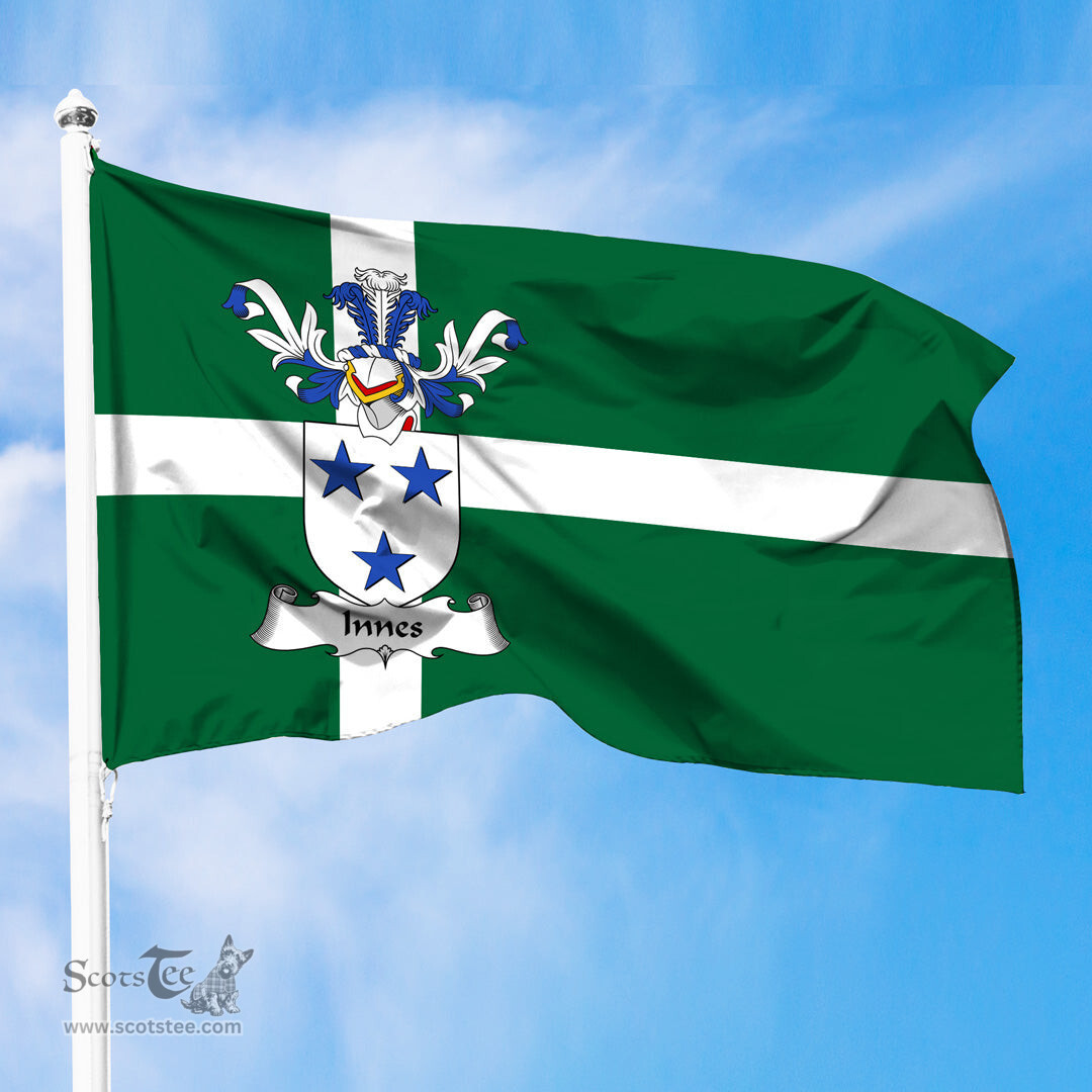 ScotsTee Shop Scottish Innes Coat of Arms in Isle of Barra Flag