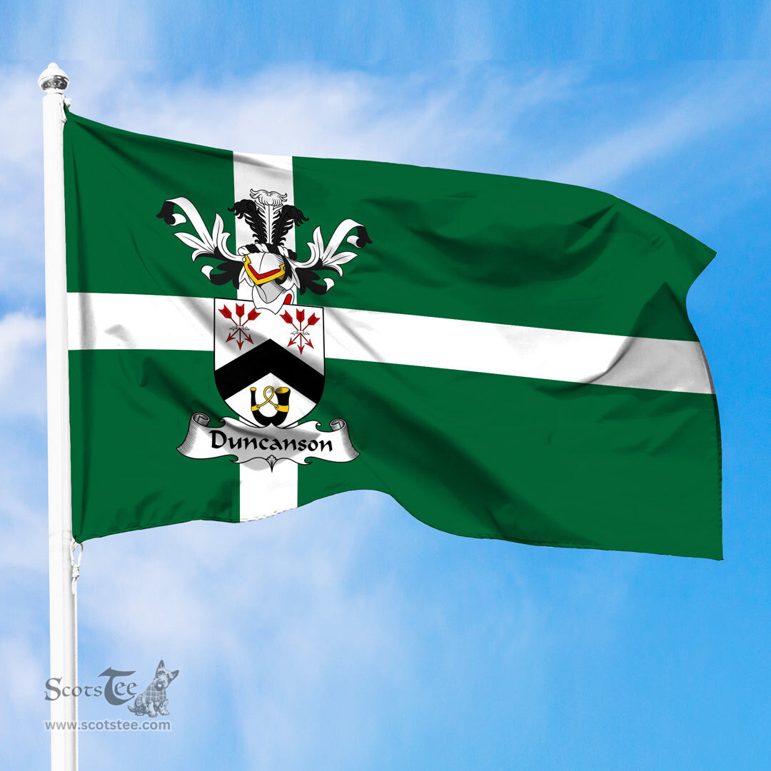 ScotsTee Shop Scottish Duncanson Coat of Arms in Isle of Barra Flag