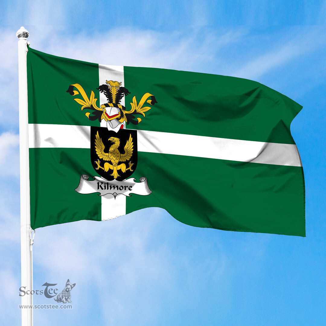ScotsTee Shop Scottish Kilmore Coat of Arms in Isle of Barra Flag