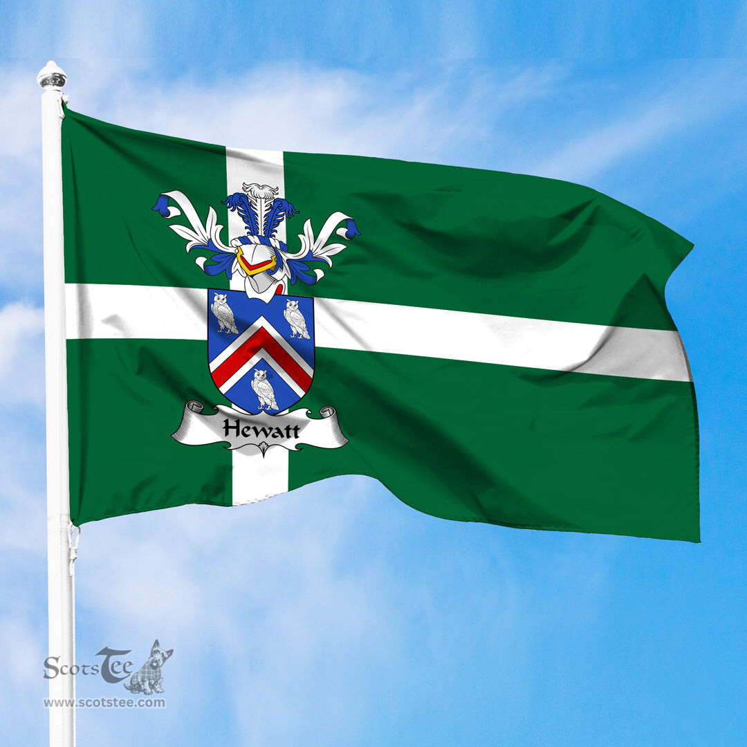 ScotsTee Shop Scottish Hewatt Coat of Arms in Isle of Barra Flag
