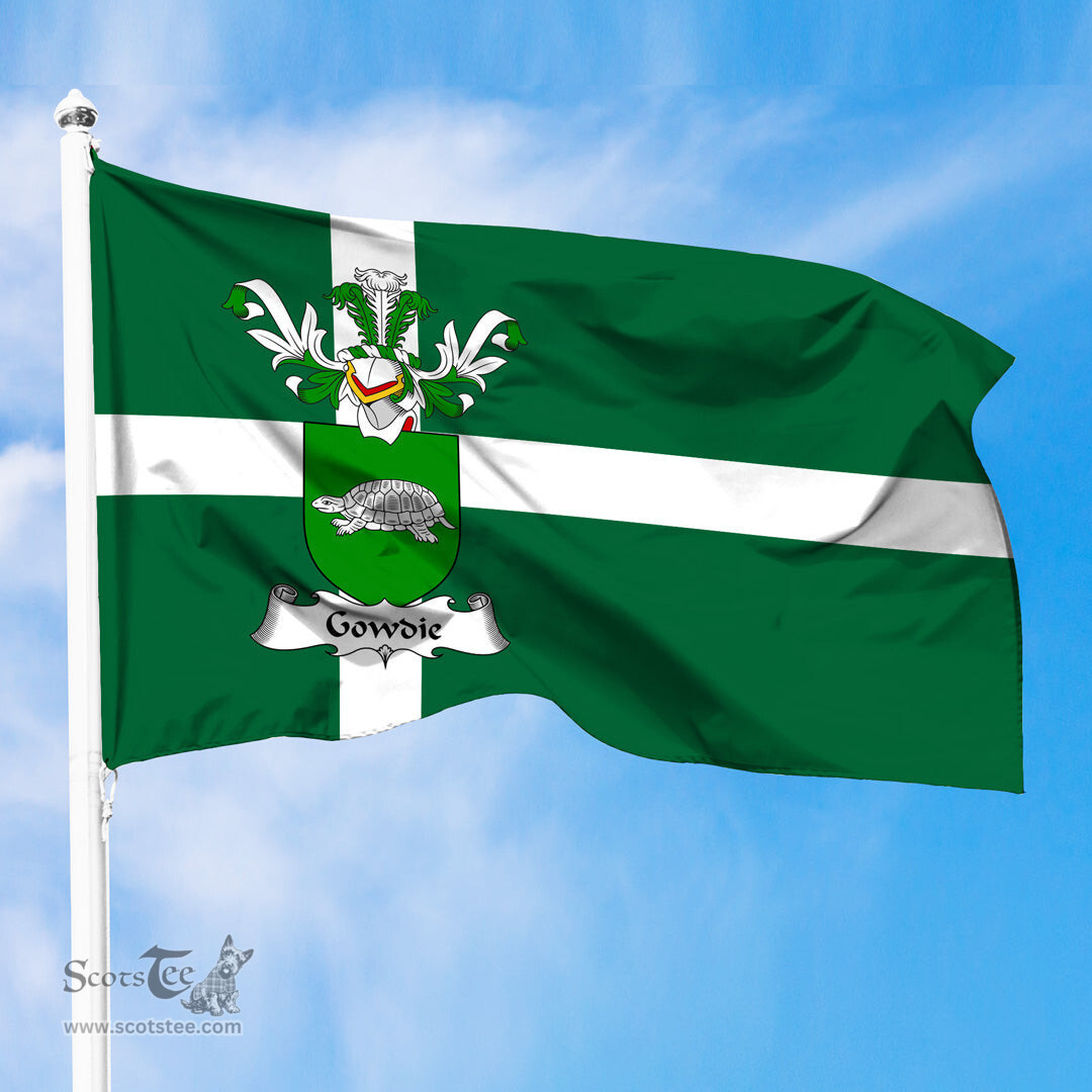 ScotsTee Shop Scottish Gowdie Coat of Arms in Isle of Barra Flag