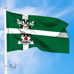 ScotsTee Shop Scottish MacBlane Coat of Arms in Isle of Barra Flag