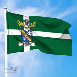 ScotsTee Shop Scottish Smellie Coat of Arms in Isle of Barra Flag